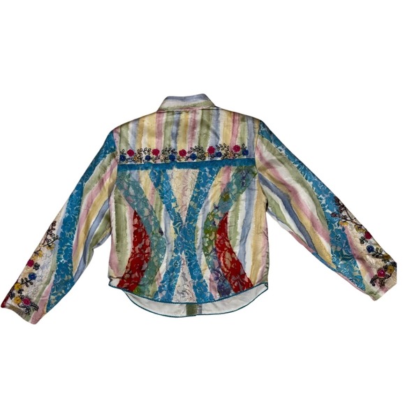 Sandy Starkman‎ Womens Shirt Medium VTG Embroidered Embellished Button Down - Picture 8 of 8